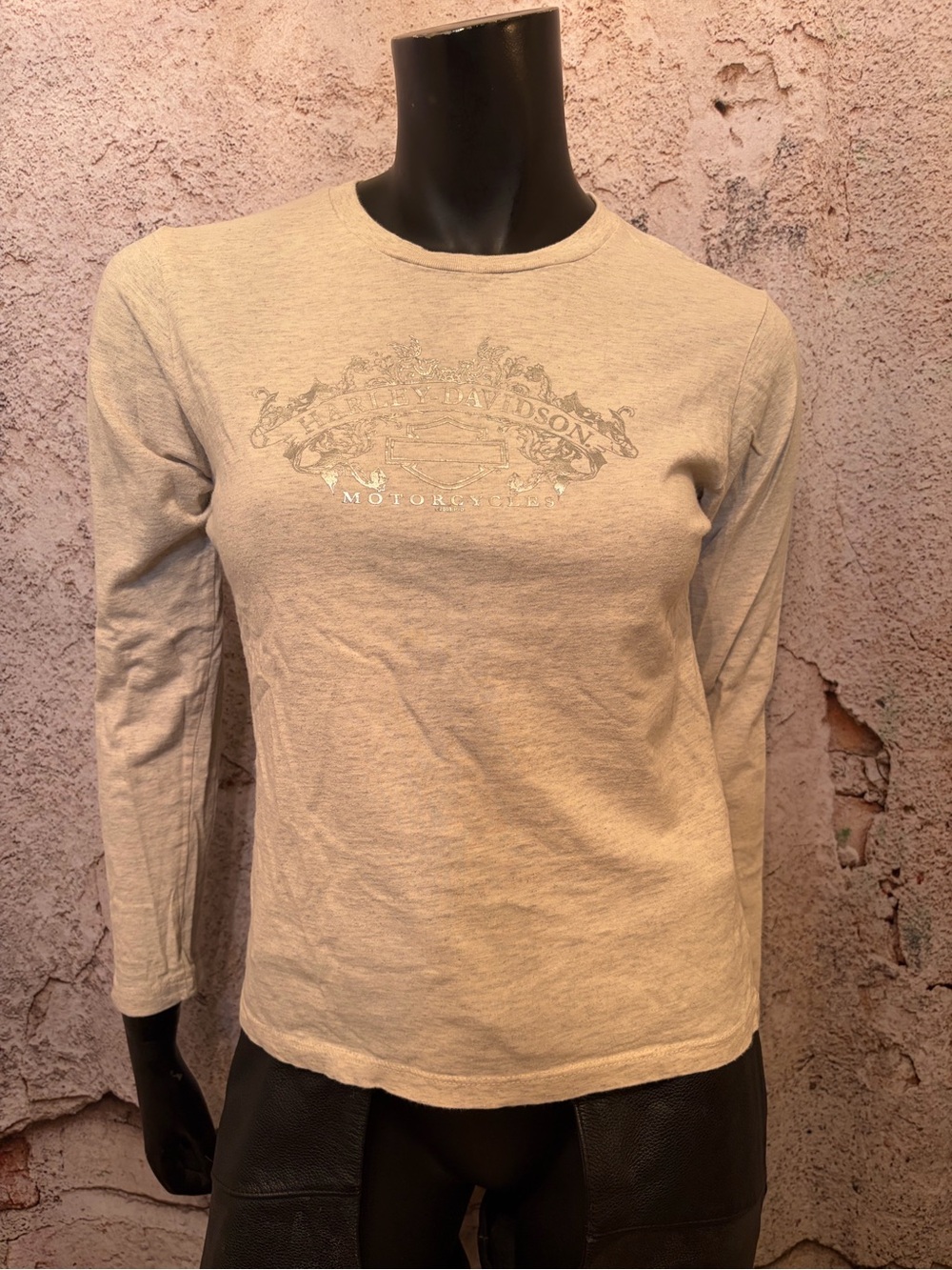 Harley Davidson Oatmeal Grey Long Sleeve Tee